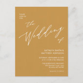 ハニー金ゴールドQRコードモダン全結婚1 インビテーションポストカード (正面)