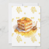 ハニー魅力的イエローキュートベアファースト誕生日 招待状 (裏面)