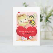 ハニー アンド ビー 小さなトラディショナル ヴィンテージ バレンタイン 招待状 (スタンド正面)