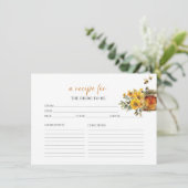ハニー&ビーフローラブライダルシャワーレシピカード 招待状 (スタンド正面)
