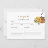 ハニー&ビーフローラブライダルシャワーレシピカード 招待状 (正面)