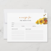ハニー&ビーフローラブライダルシャワーレシピカード 招待状 (正面)