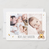 ハニー・ビー・テディベアの誕生のお知らせ 案内状 (裏面)