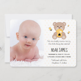 ハニー・ビー・テディベアの誕生のお知らせ 案内状