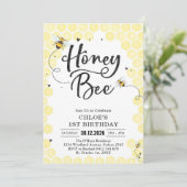 ハニー・ワン・ハチ1歳の誕生日招待状 招待状 (スタンド正面)