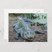 ハニー、私はディナー得空腹ワニ葉書 ポストカード (正面/裏面)