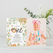 ハニー「Sweet to Bee ONE」1歳の誕生日フォト 招待状 (スタンド正面)
