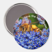 ハニ救ビーがカリフォルニア州の薄紫に授粉 マグネット (正面/裏面)