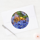 ハニ救ビーがカリフォルニア州の薄紫に授粉 ラウンドシール (封筒)