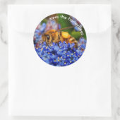 ハニ救ビーがカリフォルニア州の薄紫に授粉 ラウンドシール (バッグ)