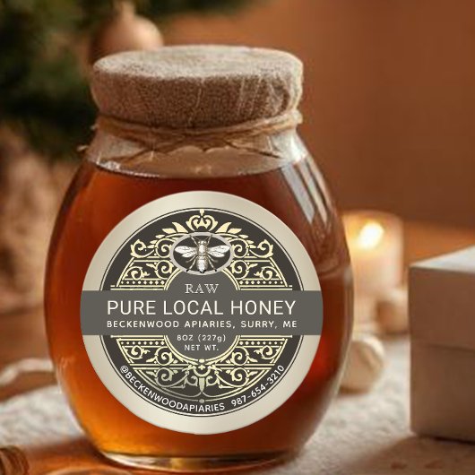 ハニ華美フランスのツラベル付きハチミツ ラウンドシール