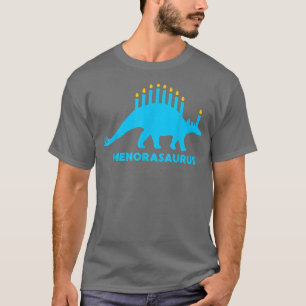 ハヌカおもしろいシャツ恐竜ステゴサウルスディノメンズ Tシャツ