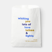 ハヌカおもしろいラブラッキーライツブルーカスタム フェイバーバッグ (正面)