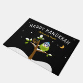 ハヌカお洒落フクロウ&（ユダヤ教）メノラーライトアップ・ザ・ナイト ドアマット (アングル)