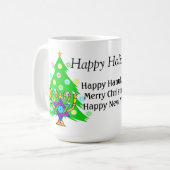 ハヌカとクリスマスが一緒  コーヒーマグカップ (正面左)