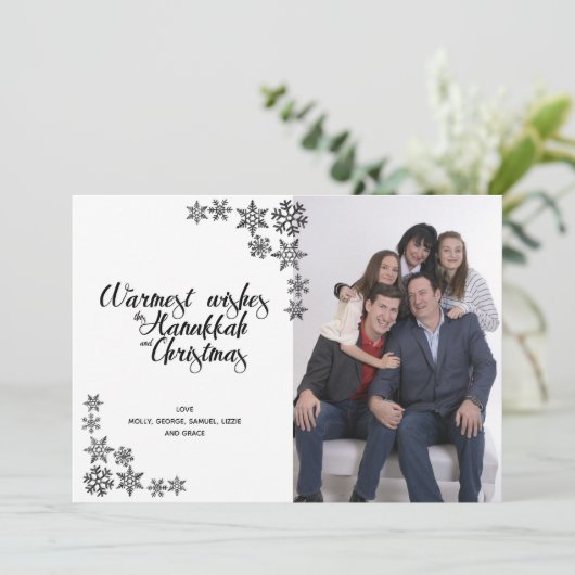 ハヌカとクリスマスモダンの写真カード シーズンカード (スタンド正面)