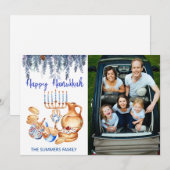 ハヌカのお祝い写真テンプレート メノーラ ピン落とし シーズンカード (正面/裏面)