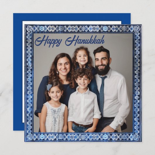 ハヌカのご挨拶、カスタムテキストです シーズンカード (正面/裏面)