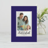 ハヌカのカード 家族の写真 休日の祝福 招待状 (スタンド正面)