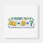 ハヌカのゲルト（お金）を使った数学ゲーム - 足し算を学ぼう マグネット (正面)