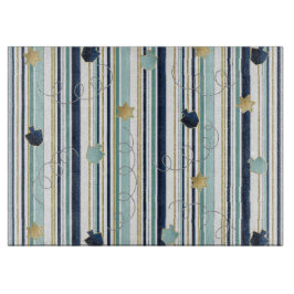 ハヌカのストライプとスワール カッティングボード