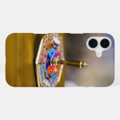 ハヌカのドライデルギフト八角形の台座 b iPhoneケース (裏面横)