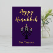 ハヌカのメノラ 箔シーズンカード (立ち正面)