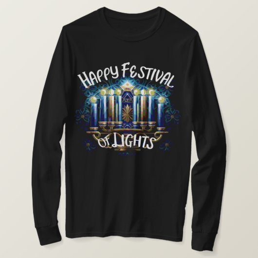 ハヌカのメノーラー祭 Tシャツ (デザイン正面)