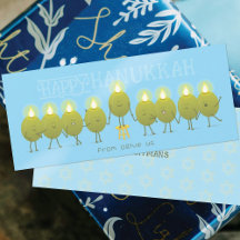 ハヌカのメノーラー オリーブ | グループ グリーティングカード
