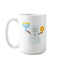 ハヌカのユダヤ人かわいい雪だるま メノーラー ダビデの星