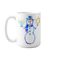 ハヌカのユダヤ人かわいい雪だるま メノーラー ダビデの星