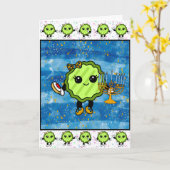 ハヌカのユーモアあふれるグリーティングカード カード (黄色い花)