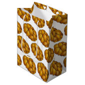 ハヌカの伝統的な編み込みパンのイラスト ミディアムペーパーバッグ (正面アングル)