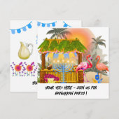 ハヌカの個別カード - ビーチテーマのティキバー シーズンカード (正面/裏面)