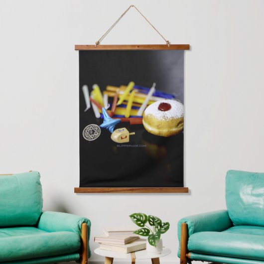 ハヌカの喜び 星の形のダビデのメノラ ドレイデル スリッピージョーの芸術的な祝祭のキャンドル ユダ 吊り下げ型タペストリー (リビング)