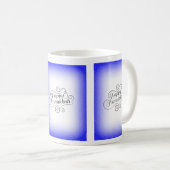 ハヌカの喜び 2トーン 青白の背景 コーヒーマグカップ (正面右)