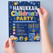 ハヌカの子供パーティーフライヤー チラシ (手)