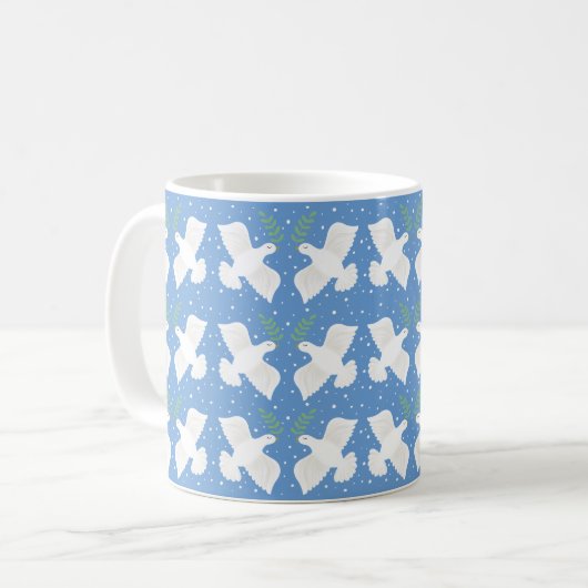 ハヌカの平和の鳩 11oz コーヒーマグ コーヒーマグカップ (正面左)