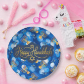 ハヌカの幸せ ブルーとホワイト ペーパープレート (パーティー)