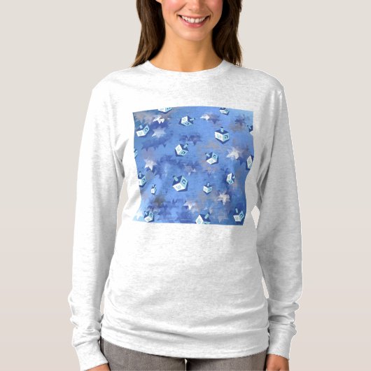 ハヌカの星とドライデルのお祝い Tシャツ (正面)