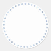 ハヌカの白と青のマゲン・ダヴィデの境界線なし ラウンドシール (正面)