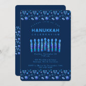 ハヌカの祝い 美しいユダヤのホリデー 招待状 (正面/裏面)