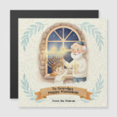 ハヌカの祝福 - 祖父と子供 マグネット招待状 (正面/裏面)