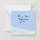 ハヌカの雪とメノラ ノートカード (裏面)