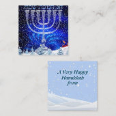 ハヌカの雪とメノラ ノートカード (正面/裏面)