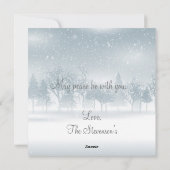 ハヌカの雪景色 自然が美しい ユダヤの喜び シーズンカード (裏面)