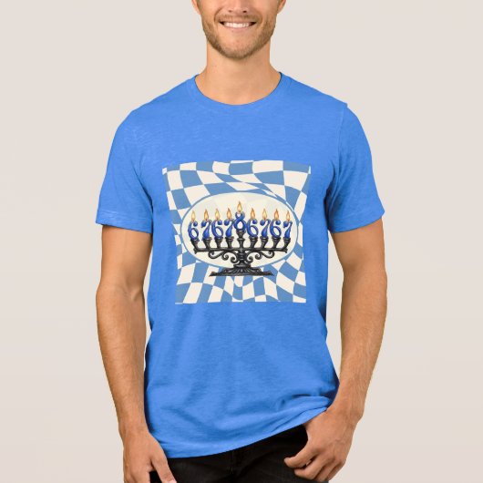 ハヌカの面白い67ジョークの男女兼用Tシャツ トライブレンドＴシャツ (正面)