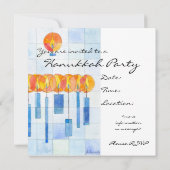 ハヌカぶら下がったーキャンドル 招待状 (裏面)