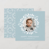 ハヌカをお祝いする花のカード シーズンカード (正面/裏面)