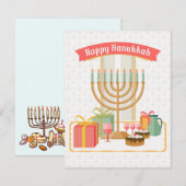 ハヌカをお祝い ノートカード (正面/裏面)